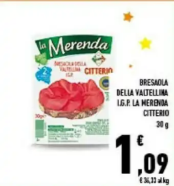 Conad La merenda bresaola della valtellina 30 g(ml) offerta
