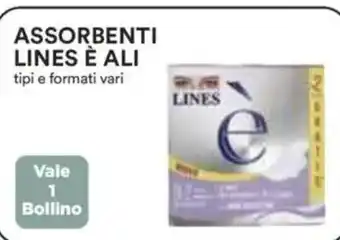 Coop Superstore Assorbenti lines è ali tipi e formati vari vale 1 bollino offerta