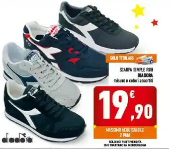 Diadora simple run scarpa sportiva maschio adulto