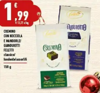 Conad Superstore Cremino con nocciole e mandorle/ gianduiotti 150g offerta
