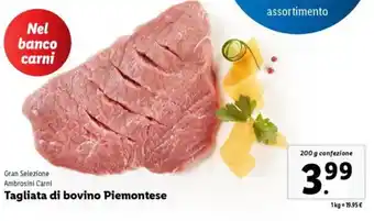 Lidl Gran Selezione Ambrosini Carni Tagliata di bovino Piemontese offerta