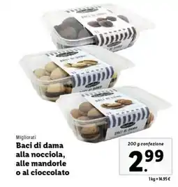 Lidl Migliorati Baci di dama alla nocciola, alle mandorle o al cioccolato offerta