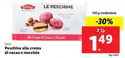 Lidl Tattini Peschine alla crema di cacao e nocciole offerta