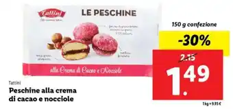 Lidl Tattini Peschine alla crema di cacao e nocciole offerta