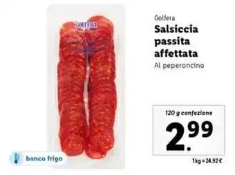 Lidl Golfera Salsiccia passita affettata offerta