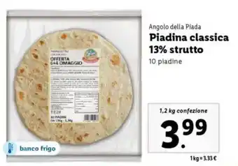 Lidl Angolo della Piada Piadina classica 13% strutto offerta