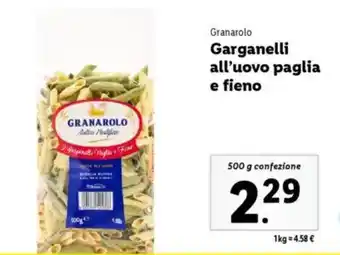 Lidl Granarolo Garganelli all'uovo paglia e fieno offerta