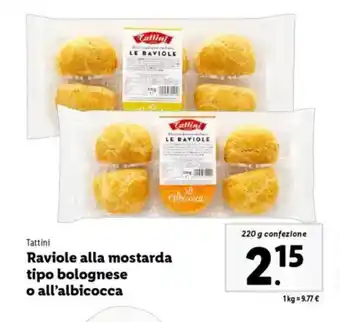 Lidl Tattini Raviole alla mostarda tipo bolognese o all'albicocca offerta