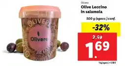 Lidl Olivere Olive Leccino in salamoia offerta