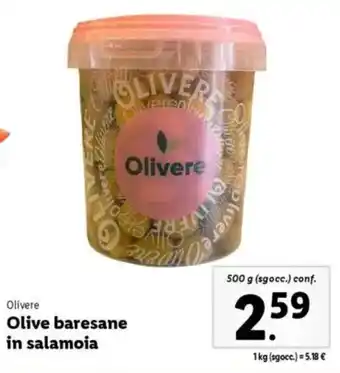 Lidl Olivere Olive baresane in salamoia offerta