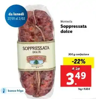 Lidl Montesila Soppressata dolce offerta