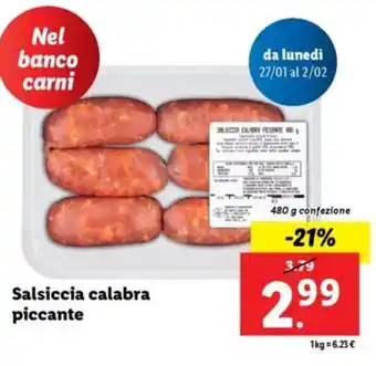 Lidl Salsiccia calabra piccante offerta