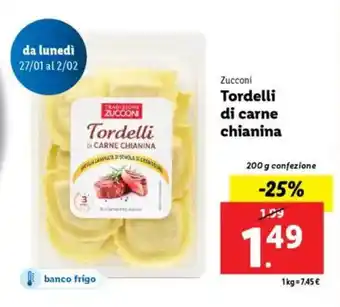 Lidl Zucconi Tordelli di carne chianina offerta