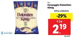 Lidl Mila Formaggio Dolomiten König offerta