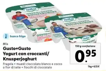 Lidl Mila Gusto+Gusto Yogurt con croccanti/ Knusperjoghurt offerta