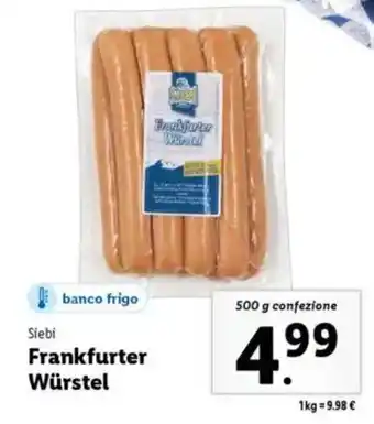 Lidl Siebi Frankfurter Würstel offerta