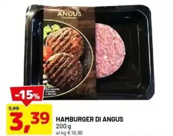 DPiù Hamburger di angus offerta