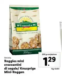 Lidl Venosta Roggies mini croccantini di segale/ Knusprige Mini-Roggen offerta