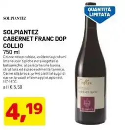 DPiù Solpiantez cabernet franc dop collio offerta