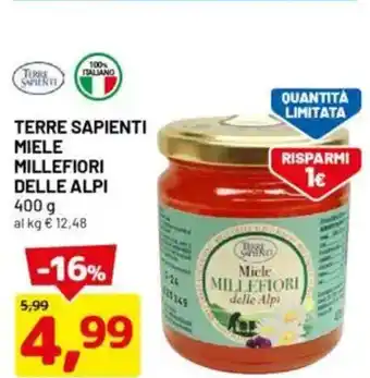 DPiù TERRE SAPIENTI Miele millefiori delle alpi offerta