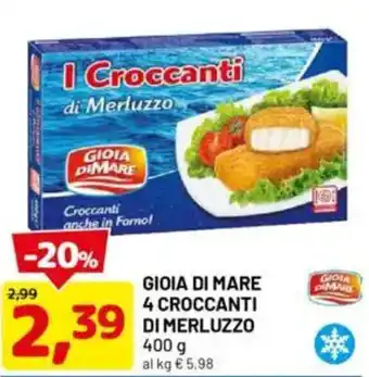 DPiù GIOIA DI MARE 4 croccanti di merluzzo offerta