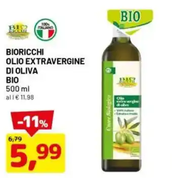 DPiù BIORICCHI Olio extravergine di oliva bio offerta