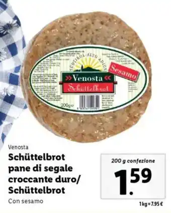 Lidl Venosta Schüttelbrot pane di segale croccante duro/ Schüttelbrot offerta