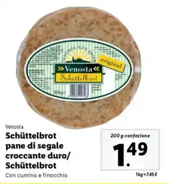 Lidl Venosta Schüttelbrot pane di segale croccante duro/ Schüttelbrot offerta