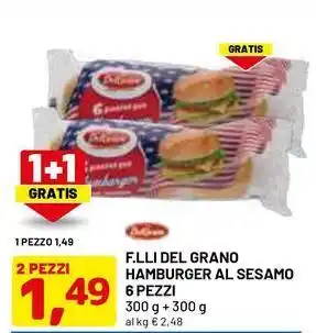 DPiù F.lli del grano hamburger al sesamo offerta