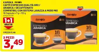 DPiù KAMOKA caffè espresso qualità oro offerta