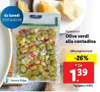 Lidl Panebianco Olive verdi alla contadina offerta