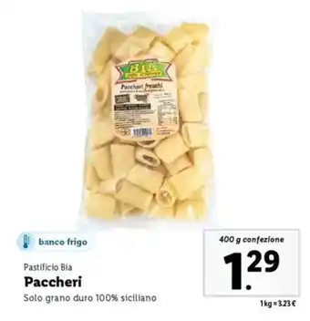 Lidl Pastificio Bia Paccheri offerta