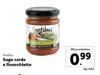 Lidl Gustibus Sugo sarde e finocchietto offerta