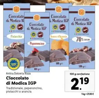 Lidl Antica Dolceria Rizza Cioccolato di Modica IGP offerta