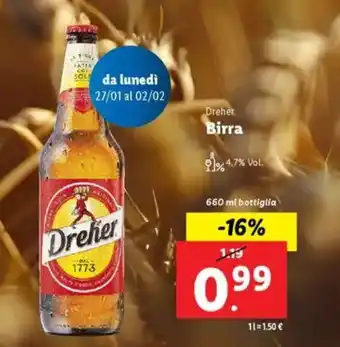 Lidl Dreher Birra offerta