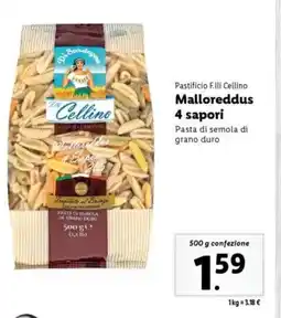 Lidl Pastificio F.lli Cellino Malloreddus 4 sapori offerta