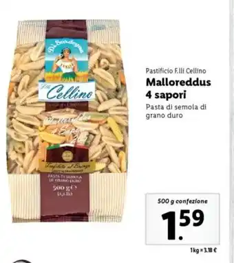 Lidl Pastificio F.lli Cellino Malloreddus 4 sapori offerta