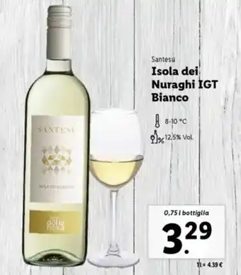 Lidl Santesu Isola dei Nuraghi IGT Bianco offerta