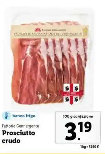 Lidl Fattorie Gennargentu Prosciutto crudo offerta