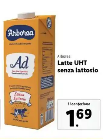 Lidl Arborea Latte UHT senza lattosio offerta