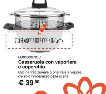 Casseruola con vaporiera e coperchio