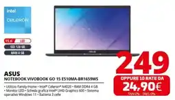 Comet ASUS NOTEBOOK VIVOBOOK GO 15 E510MA-BR1659WS offerta