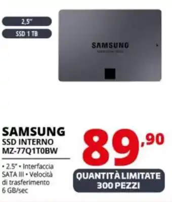 Comet SAMSUNG SSD INTERNO MZ-77Q1T0BW offerta