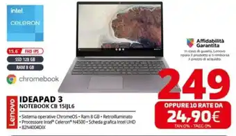 Comet Lenovo IDEAPAD 3 NOTEBOOK CB 15IJL6 offerta