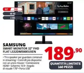 Comet SAMSUNG SMART MONITOR 32" FHD FLAT LS32DM500EUXEN offerta