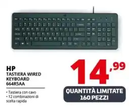 Comet HP TASTIERA WIRED KEYBOARD 664R5AA offerta