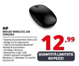 Comet HP MOUSE WIRELESS 240 3V0G9AA offerta