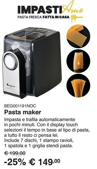 Macchina elettrica per pasta masterpro by carlo cracco