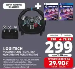 Comet LOGITECH VOLANTE CON PEDALIERA G29 DRIVING FORCE RACING offerta