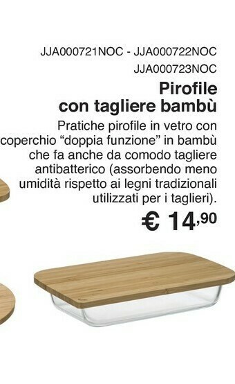 Pirofile con tagliere in bambù
